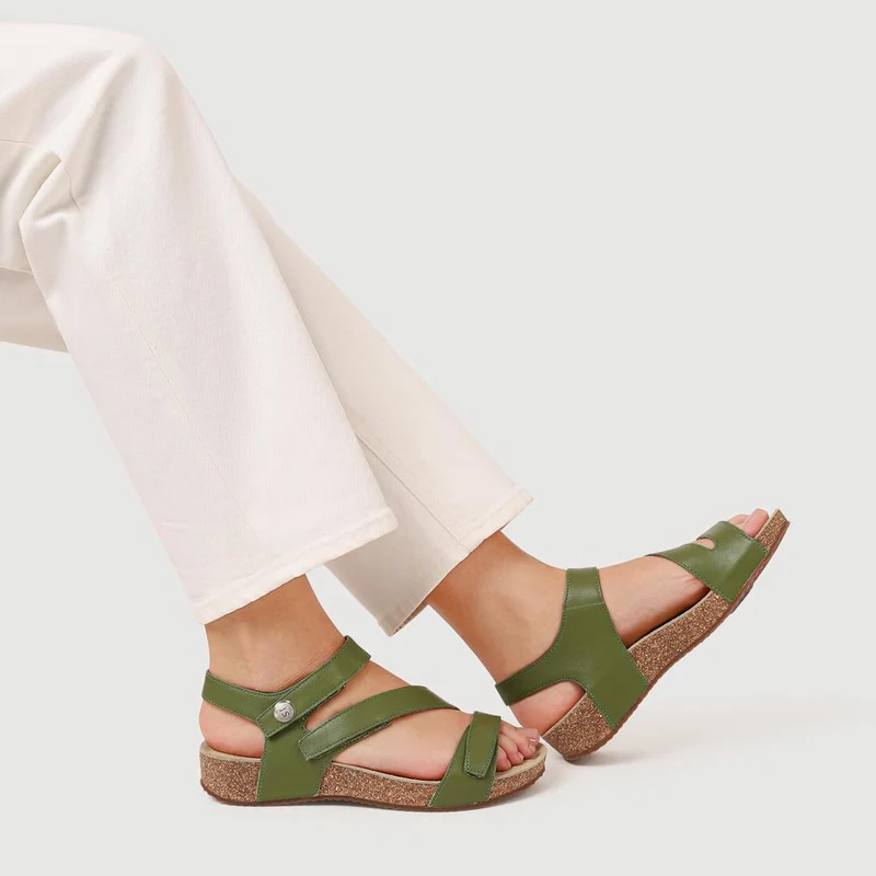 All-Leather Touch-Fasten Sandals - JOSEF41513 / 327 241 - Green