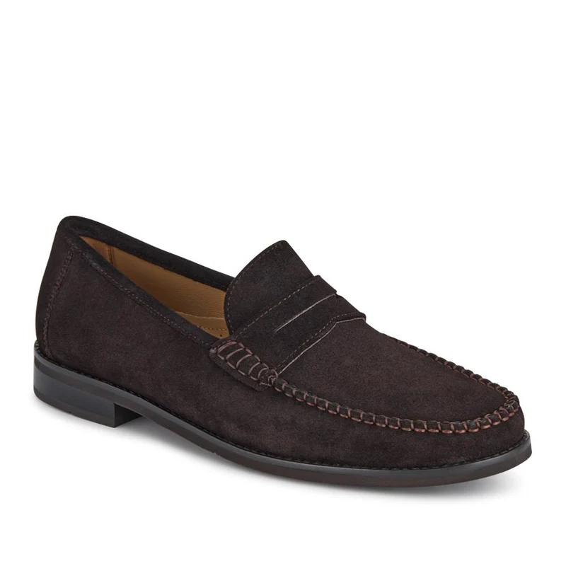 Quennell Leather Penny Loafers - QUENNELL / 326 786 - Dark Brown Suede