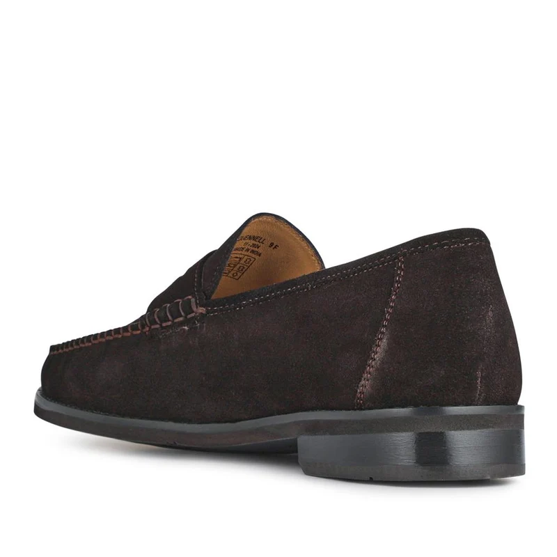 Quennell Leather Penny Loafers - QUENNELL / 326 786 - Dark Brown Suede