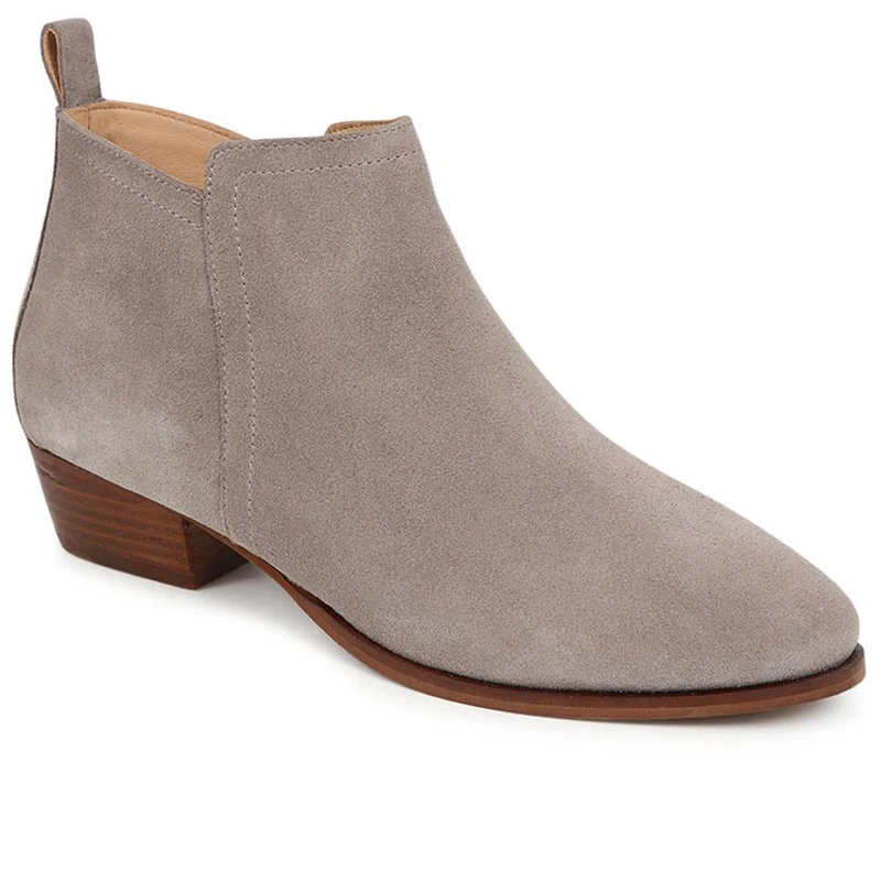 Florie Heeled Leather Ankle Boots - FLORIE / 324 290 - Grey
