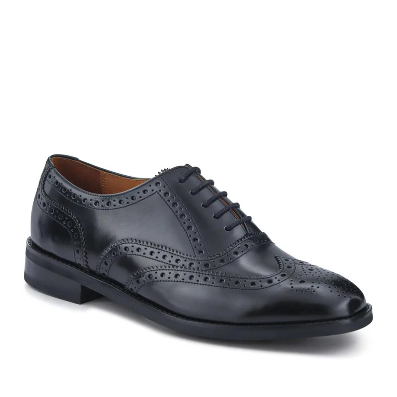 Cannock Blake Stitched Leather Brogues - CANNOCK / 327 964 - Black