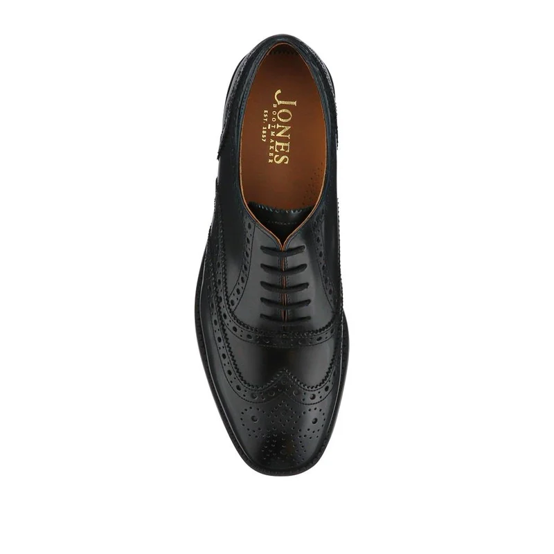 Cannock Blake Stitched Leather Brogues - CANNOCK / 327 964 - Black