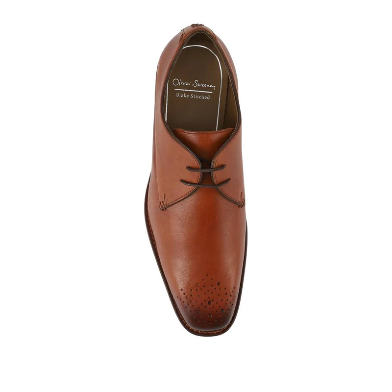 Oliver Sweeney Joel Antiqued Leather Derby Shoes - OLIVR42500 / 328 550 - Tan