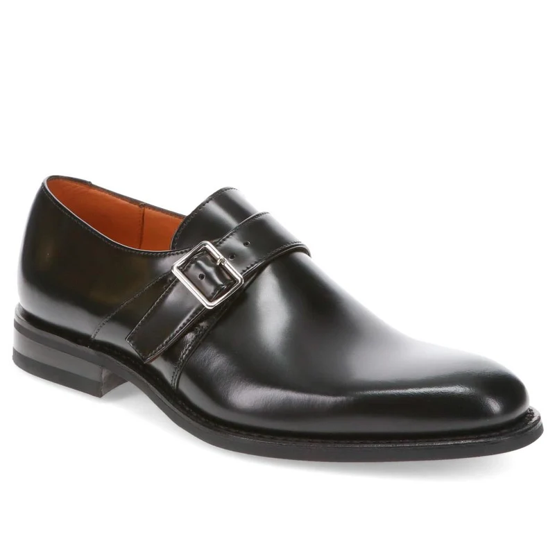 Loake Wide Fit Smart Leather Buckled Shoes - LOA39502 / 326 578 - Black