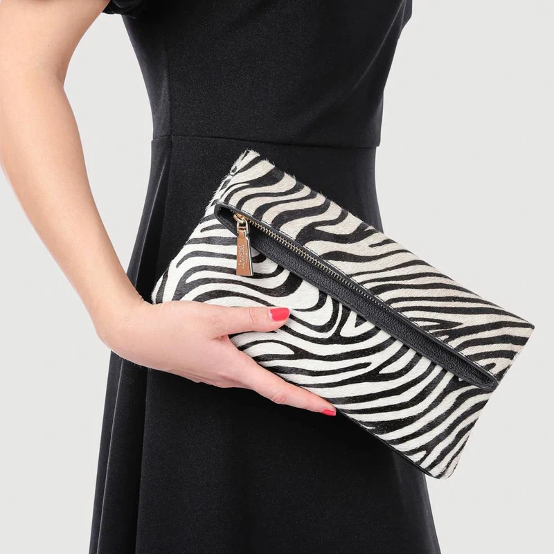 Wylie Fold-Over Clutch Bag - WYLIE / 323 893 - Zebra