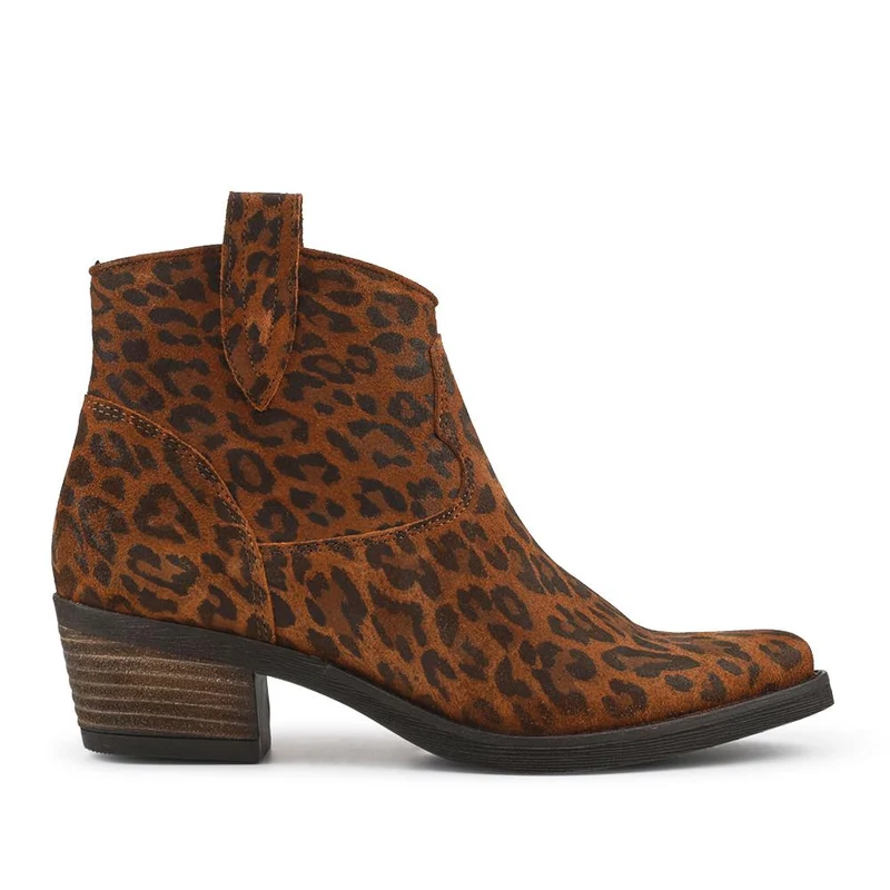 Darsy Leather Heeled Ankle Boots - DARSY / 328 215 - Leopard