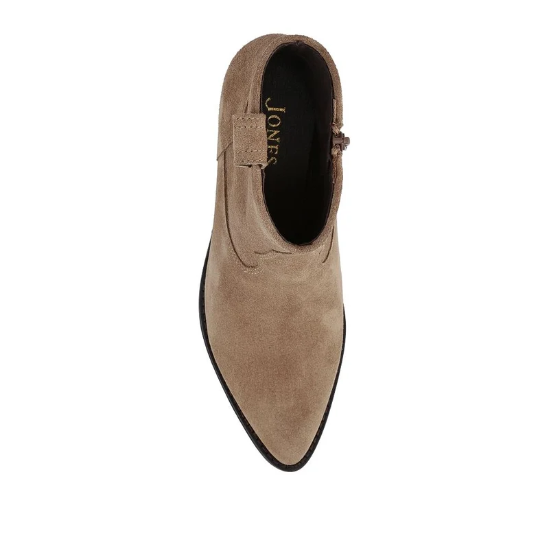 Darsy Leather Heeled Ankle Boots - DARSY / 328 215 - Taupe Suede