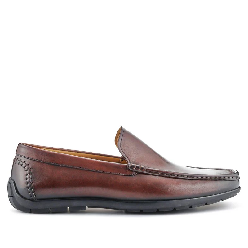 Rawston Wide Fit Smart Leather Slip-On Shoes - RAWSTON / 327 069 - Brown