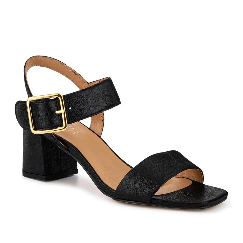 Ginah Smart Leather Heeled Shoes - GINAH / 327 787 - Black Shimmer