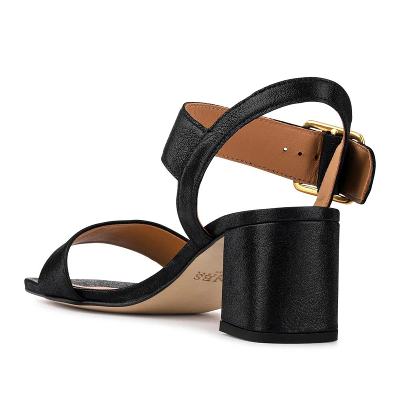 Ginah Smart Leather Heeled Shoes - GINAH / 327 787 - Black Shimmer
