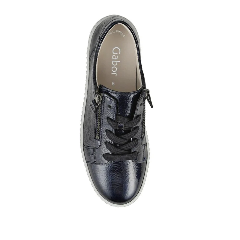 Talma Leather Platform Trainers - GAB42508 / 327 747 - Navy Patent