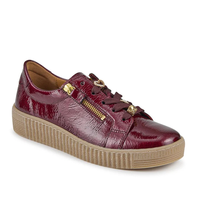 Talma Leather Platform Trainers - GAB42508 / 327 747 - Burgundy Patent