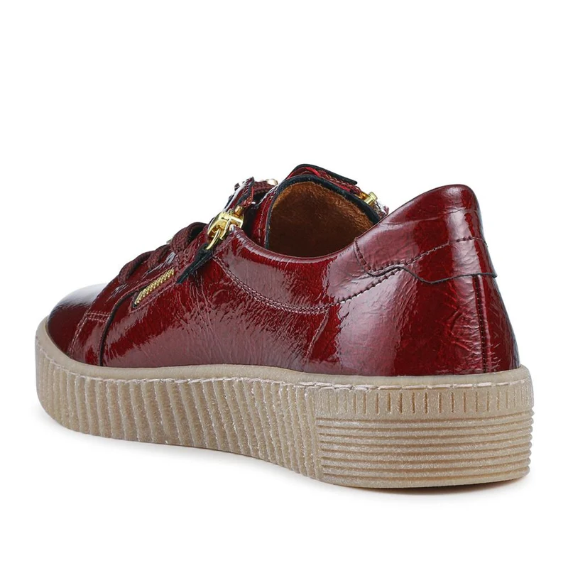 Talma Leather Platform Trainers - GAB42508 / 327 747 - Burgundy Patent