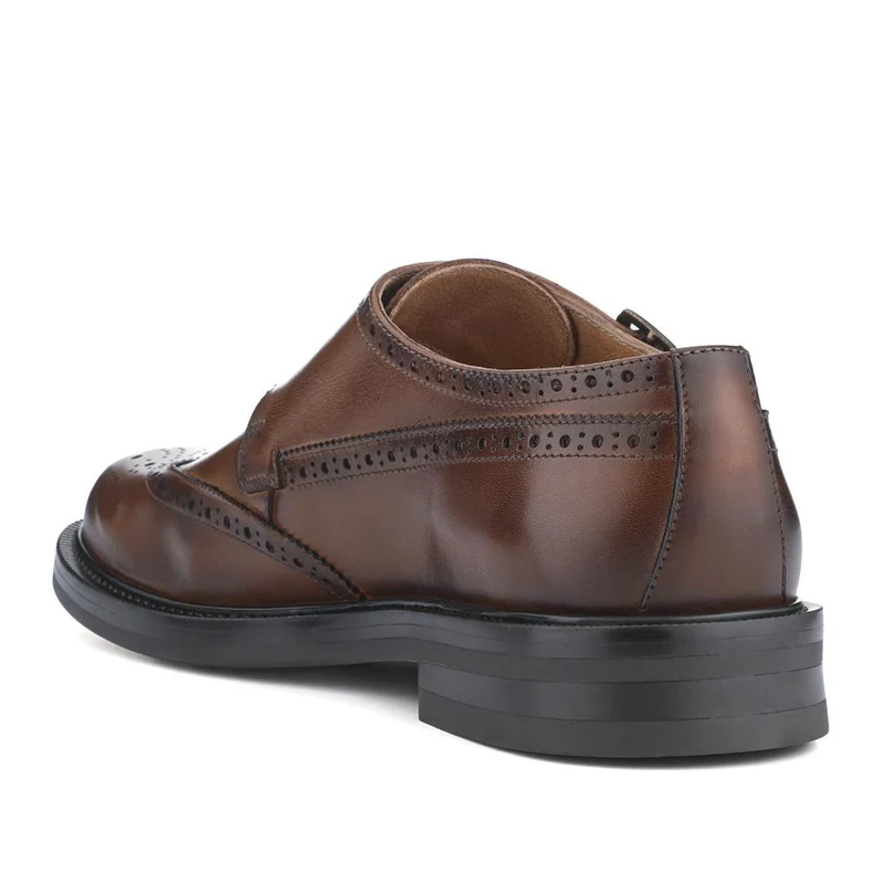 Nathan Leather Double Monk Shoes - NATHAN / 328 501 - Tan