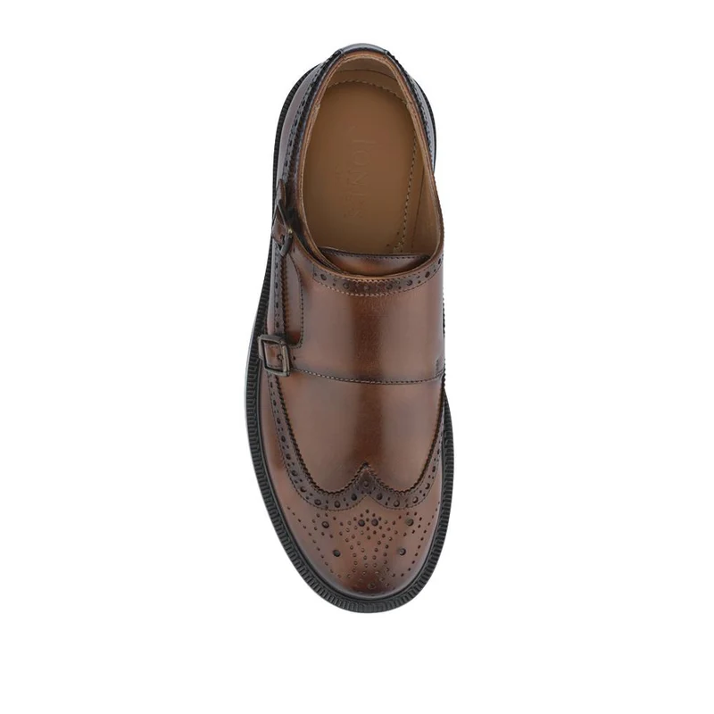 Nathan Leather Double Monk Shoes - NATHAN / 328 501 - Tan