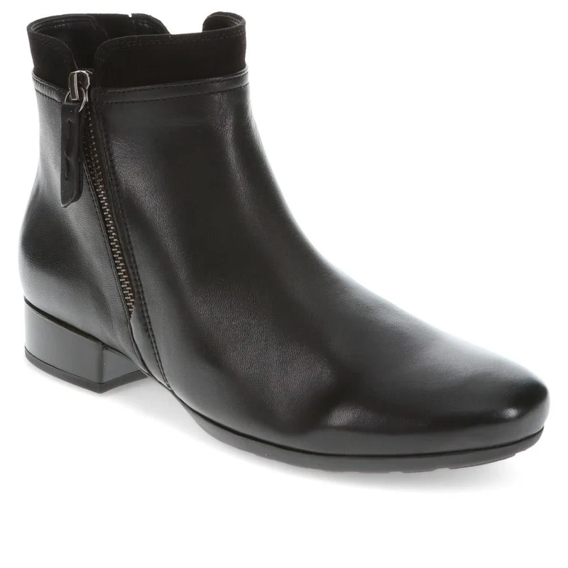 Briano Gabor Zip-Up Leather Ankle Boots - GAB40532 / 326 338 - Black