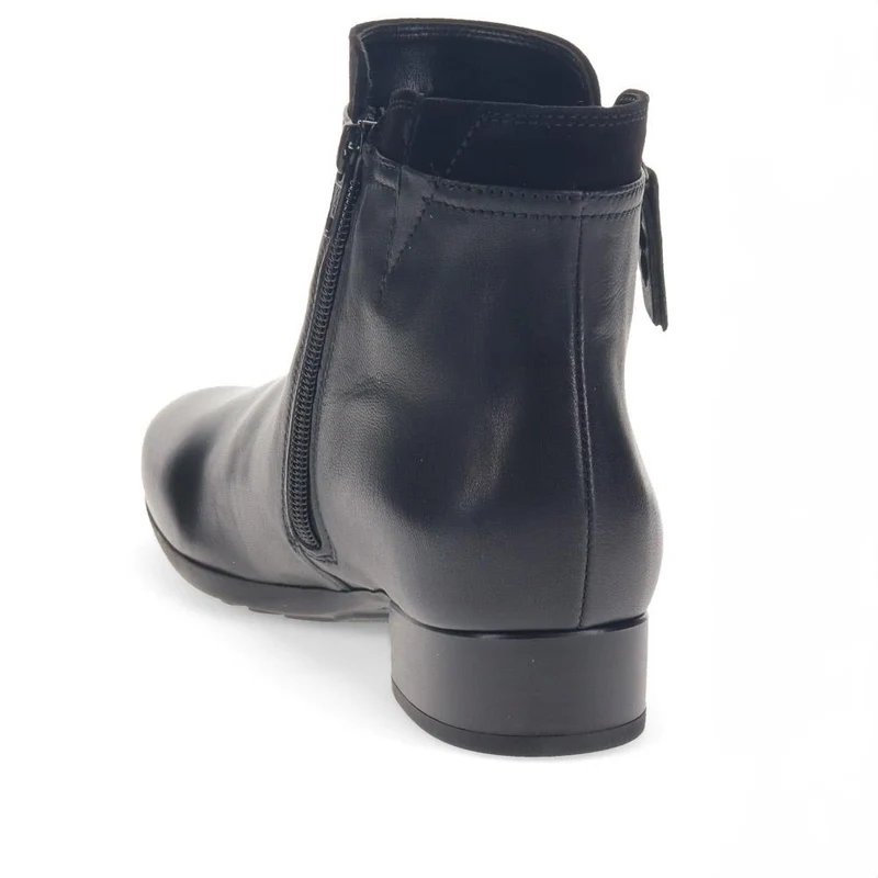 Briano Gabor Zip-Up Leather Ankle Boots - GAB40532 / 326 338 - Black