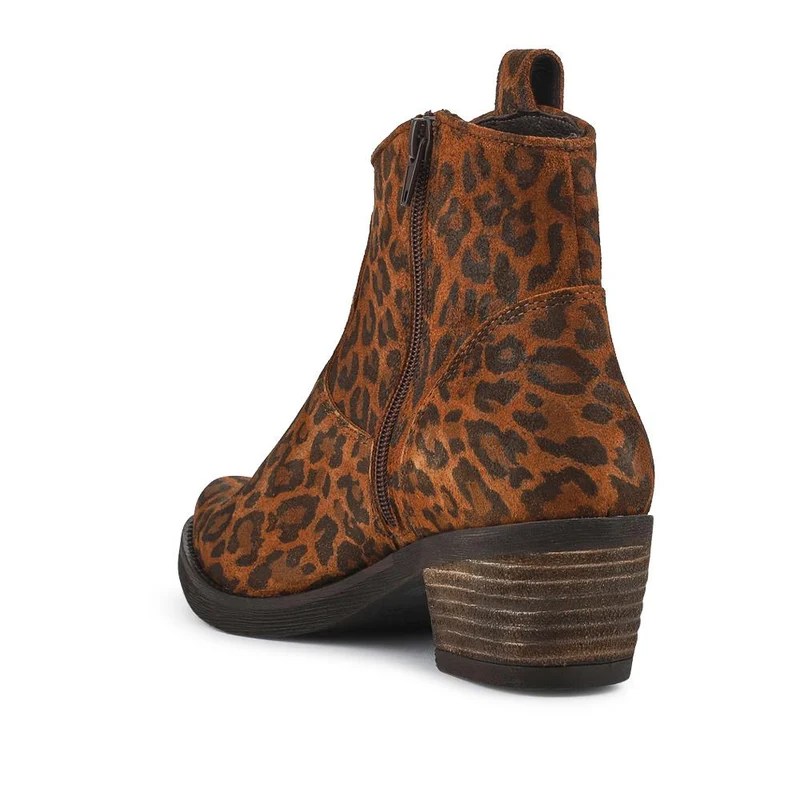 Darsy Leather Heeled Ankle Boots - DARSY / 328 215 - Leopard