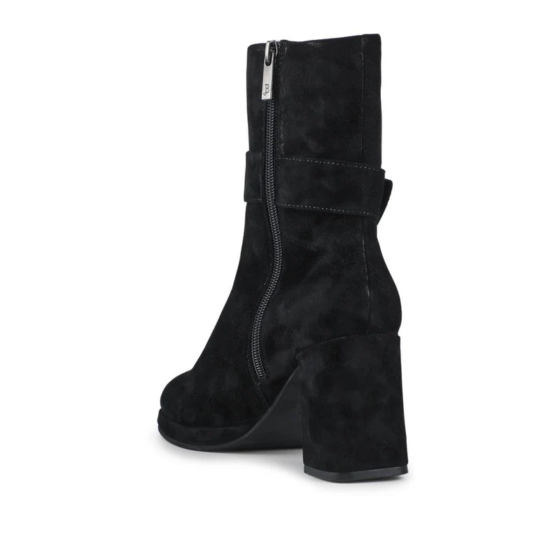 Lauralie Block-Heeled Leather Boots - LAURALIE / 328 023 - Black Suede