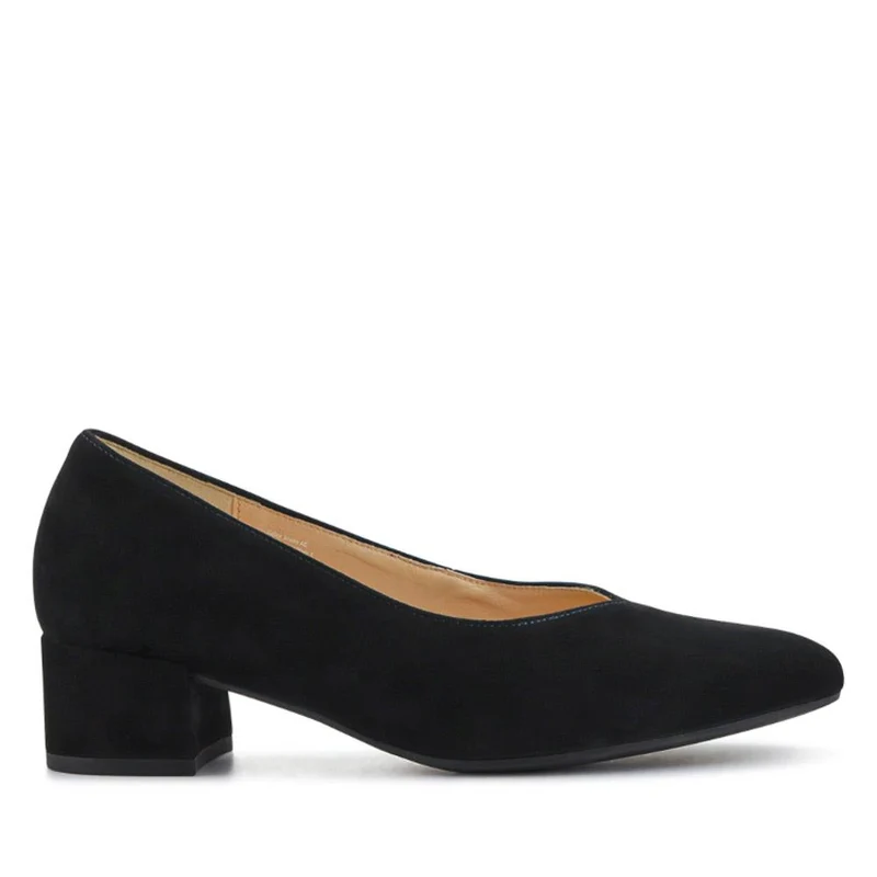 Dixie Gabor Block Heeled Leather Court Shoes - GAB41512 / 327 007 - Black