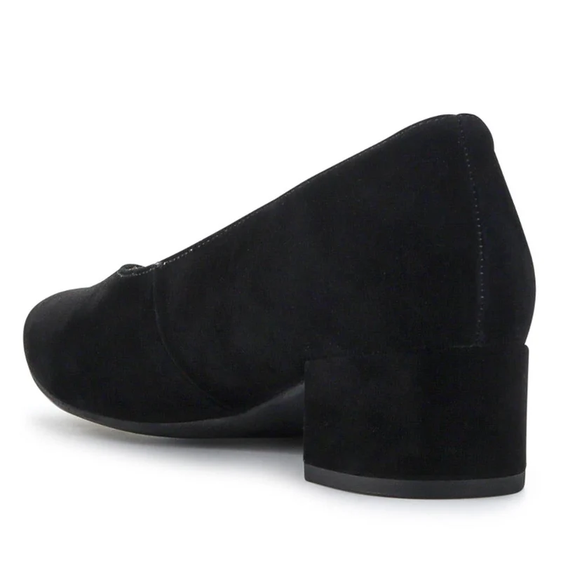 Dixie Gabor Block Heeled Leather Court Shoes - GAB41512 / 327 007 - Black