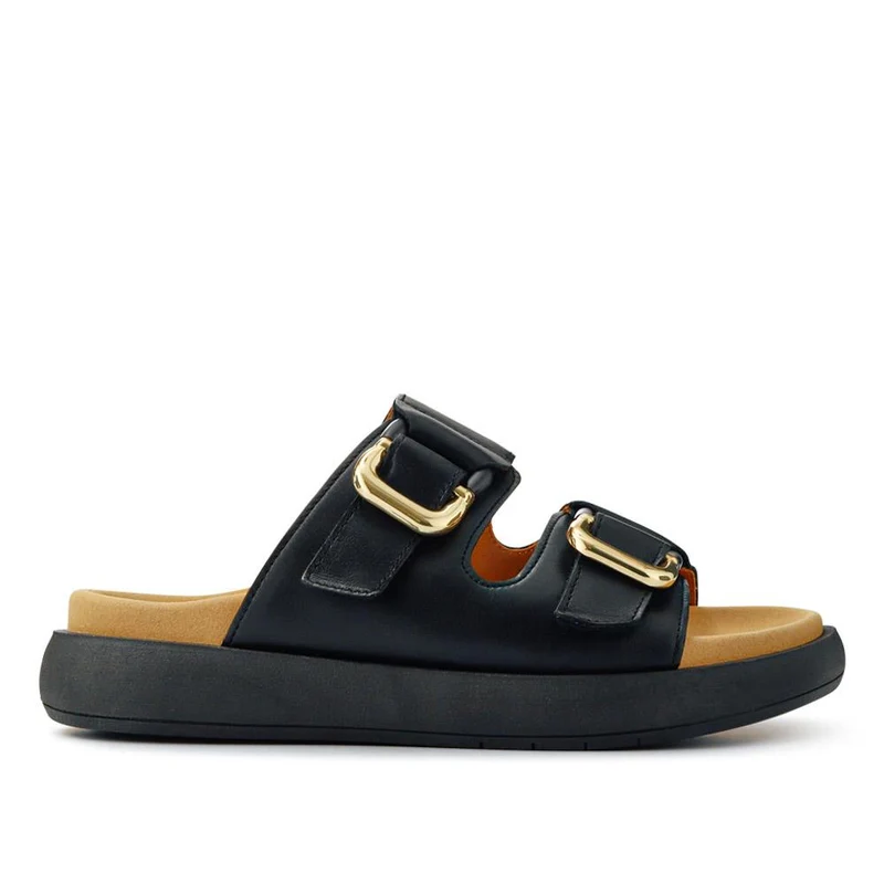 Leather Dual-Strap Mules - GAB41508 / 326 989