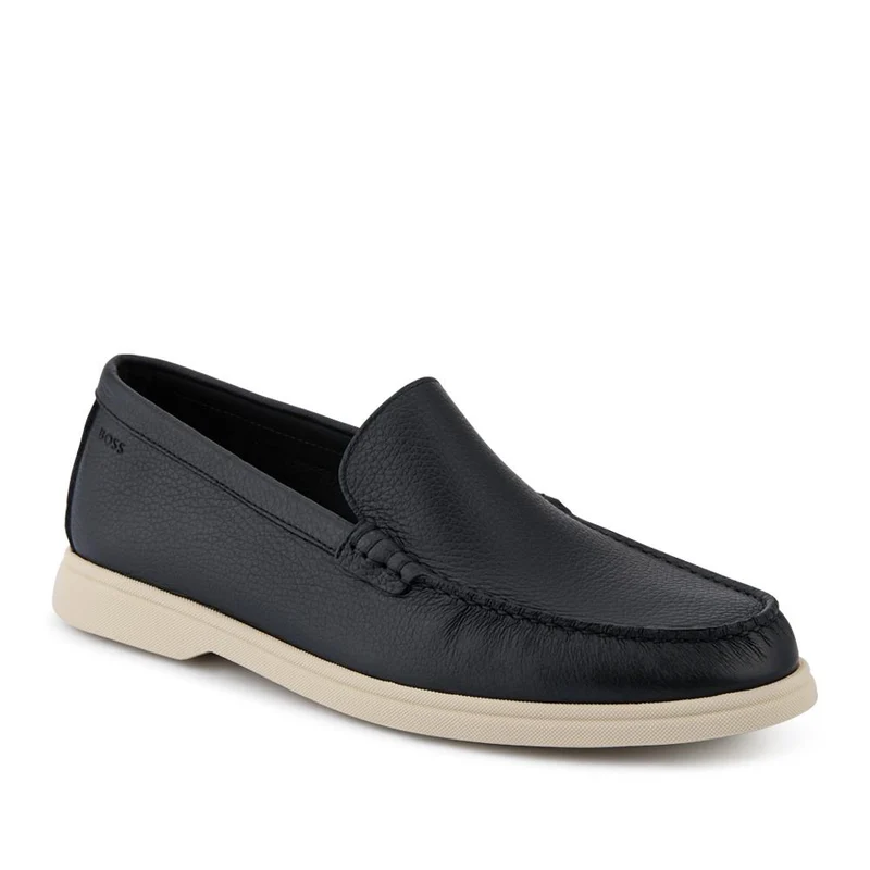 Boss Tumbled-Leather Moccasins - HUGO41509 / 327 628 - Black