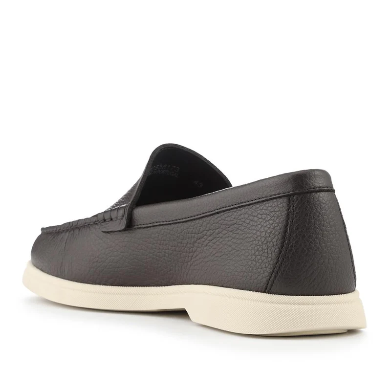 Boss Tumbled-Leather Moccasins - HUGO41509 / 327 628 - Dark Brown