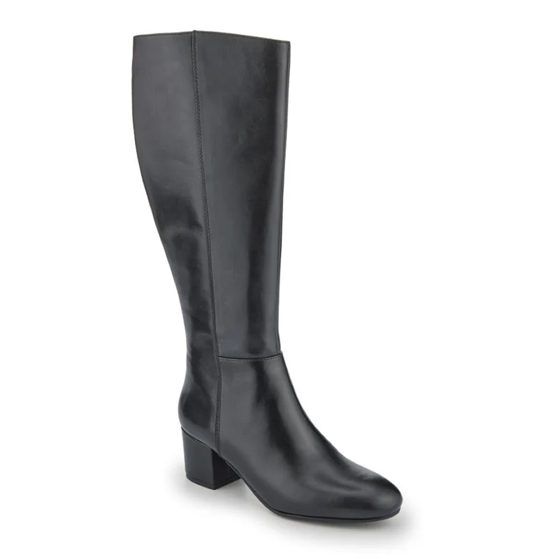 LouLou1 Medium Calf-Fit Long Boots - LOULOU1M / 328 291 - Black Leather