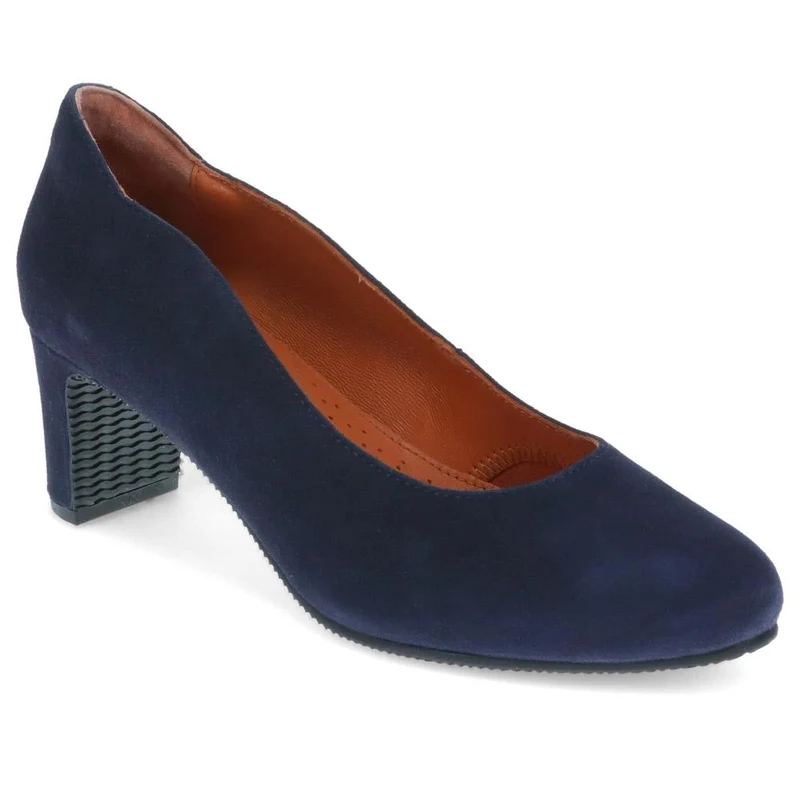 ZoeyWide Leather Court Shoes - ZOEYWIDE / 325 774 - Navy Suede