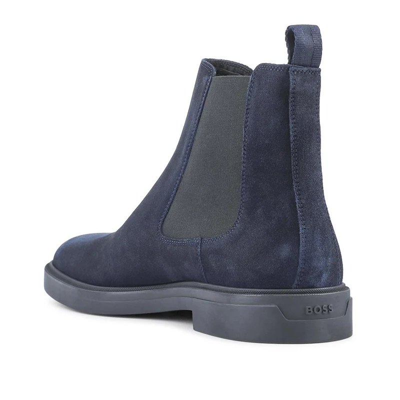 Boss Suede Leather Chelsea Boots - HUGO42505 / 327 812 - Navy