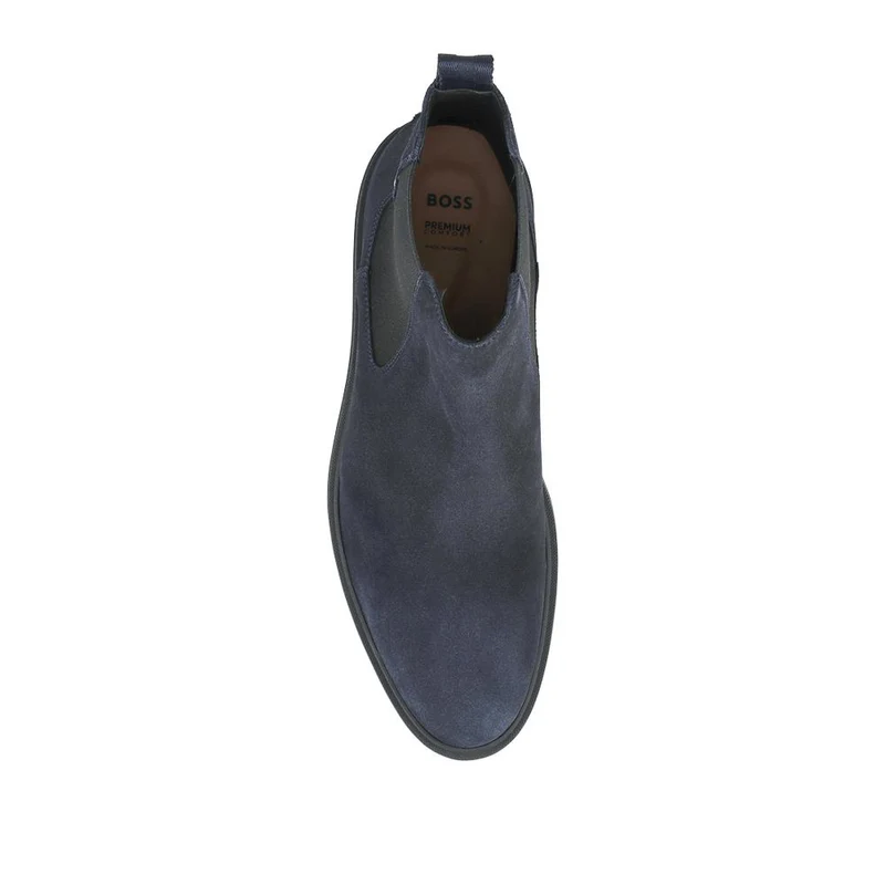 Boss Suede Leather Chelsea Boots - HUGO42505 / 327 812 - Navy