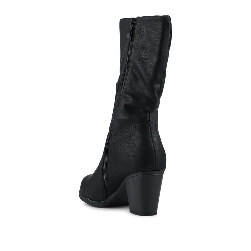 Block Heel Long Boots - SANYI42025 / 328 483 - Black