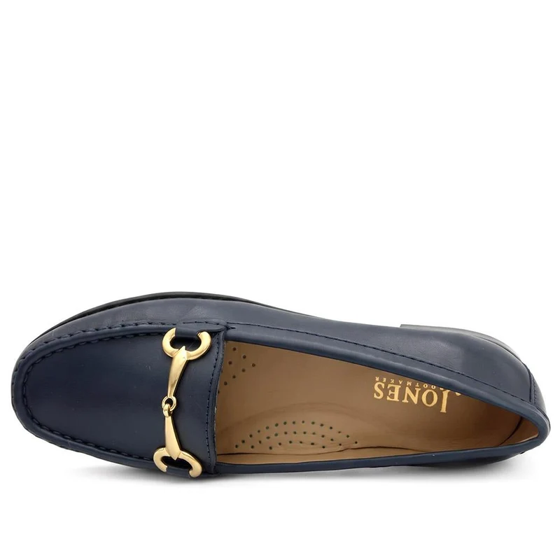 Lorella Wide-Fit Slip-On Shoes - LORELLAWIDE / 327 459 - Navy Leather