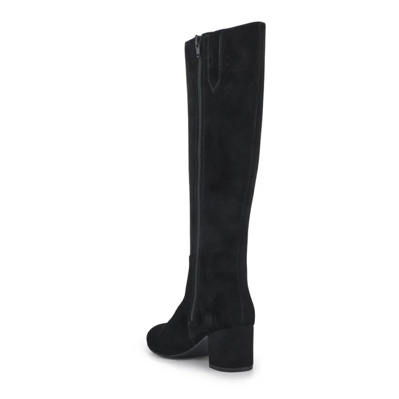 LouLou1 Extra Slim Calf Fit Leather Long Boots - LOULOU1XS / 328 287 - Black Suede