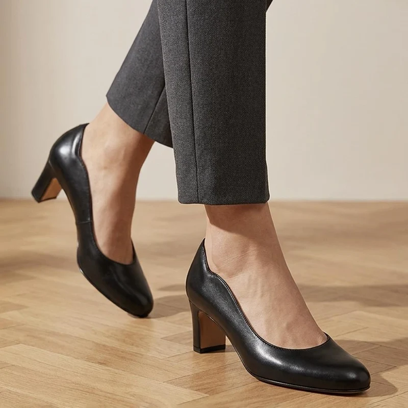 ZoeyWide Leather Court Shoes - ZOEYWIDE / 325 774 - Black Leather