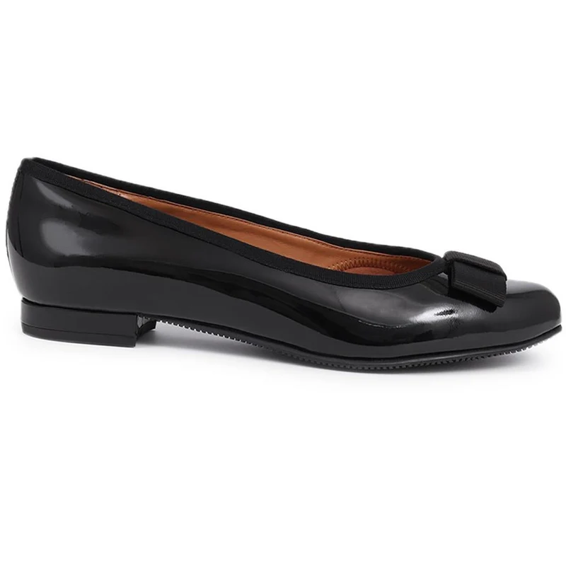 Soleil Wide Leather Ballet Pumps - SOLEILWIDE / 325 773 - Black