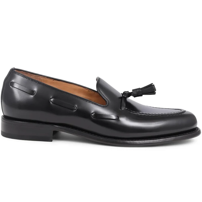 Utah1 Loake Leather Tassel Loafers - UTAH1 / 324 999 - Black