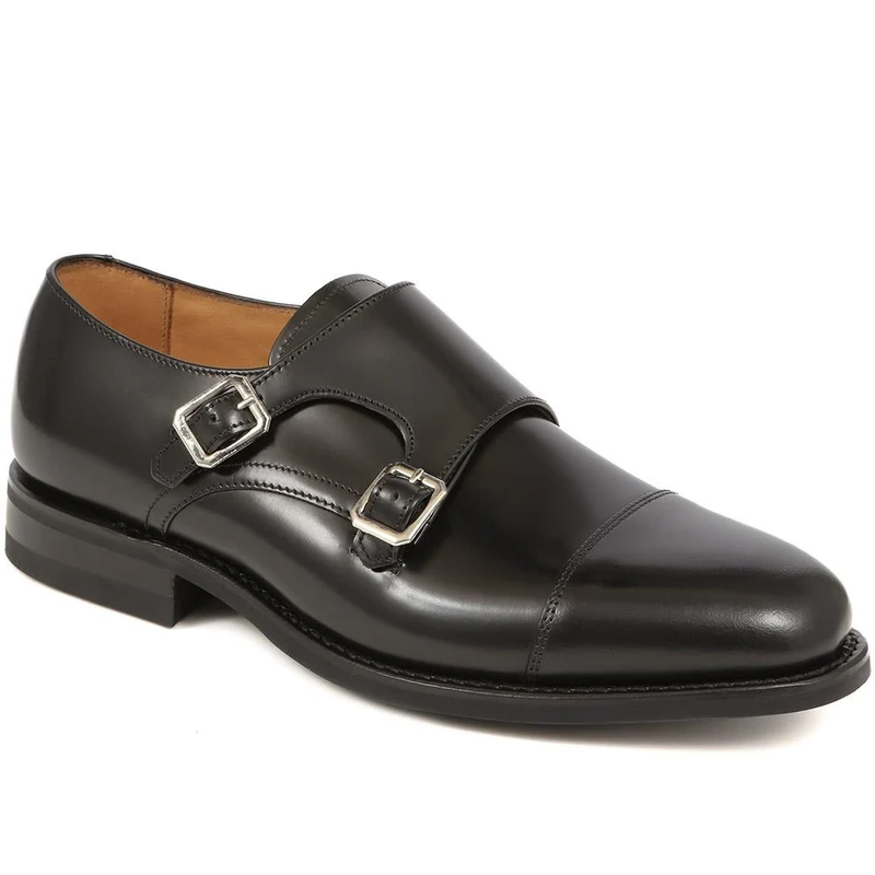 Ramsey1 Leather Monk Strap Shoes - RAMSEY1 / 325 002 - Black