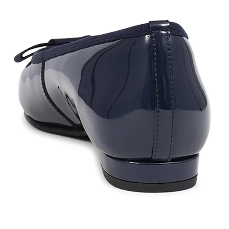 Soleil Wide Leather Ballet Pumps - SOLEILWIDE / 325 773 - Navy Patent