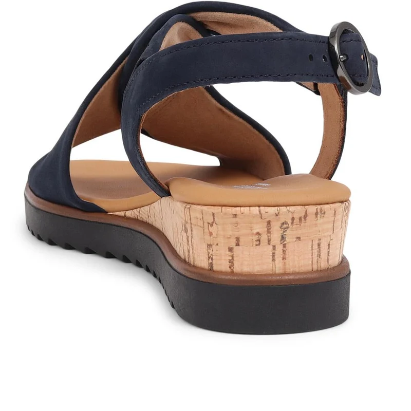 Gabor Rich Wide Fit Leather Twist-Front Sandals - GAB31514 / 317 898 - Navy