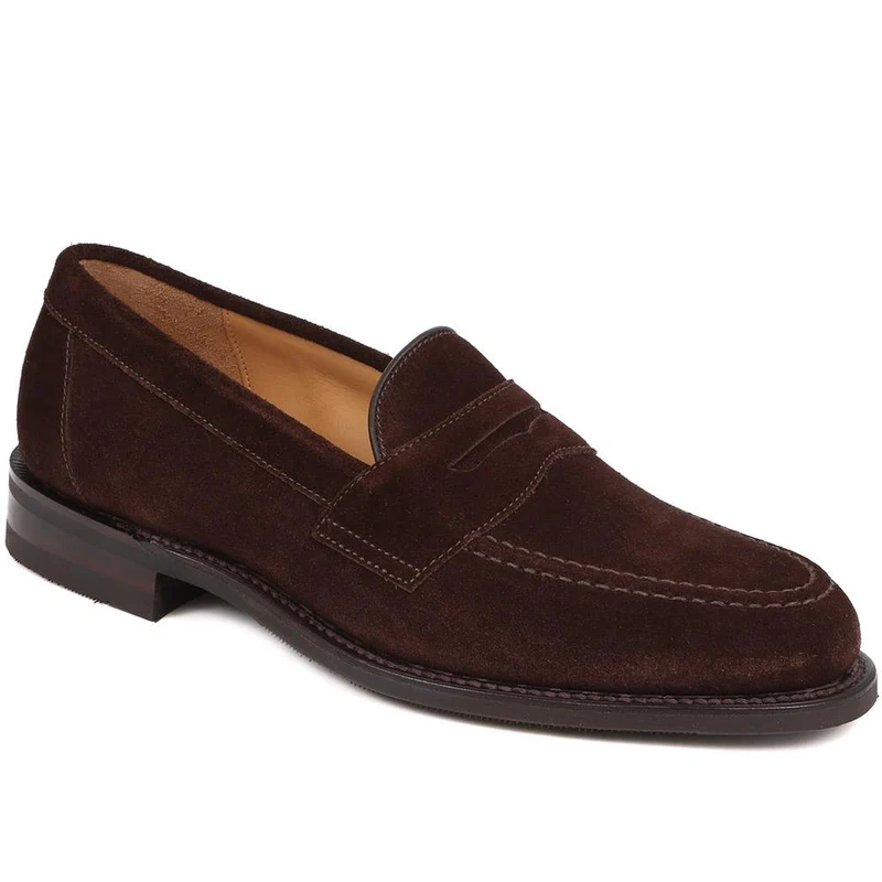 Imperial1 Goodyear Welted Leather Penny Loafers - IMPERIAL1 / 325 000 - Brown Suede