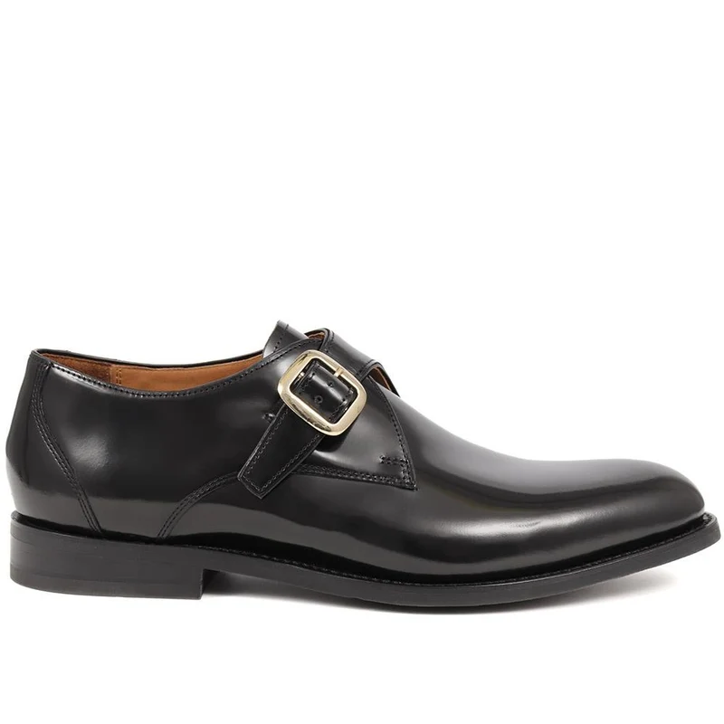 Aidan Goodyear Welted Leather Monk Shoes - AIDAN / 325 309 - Black