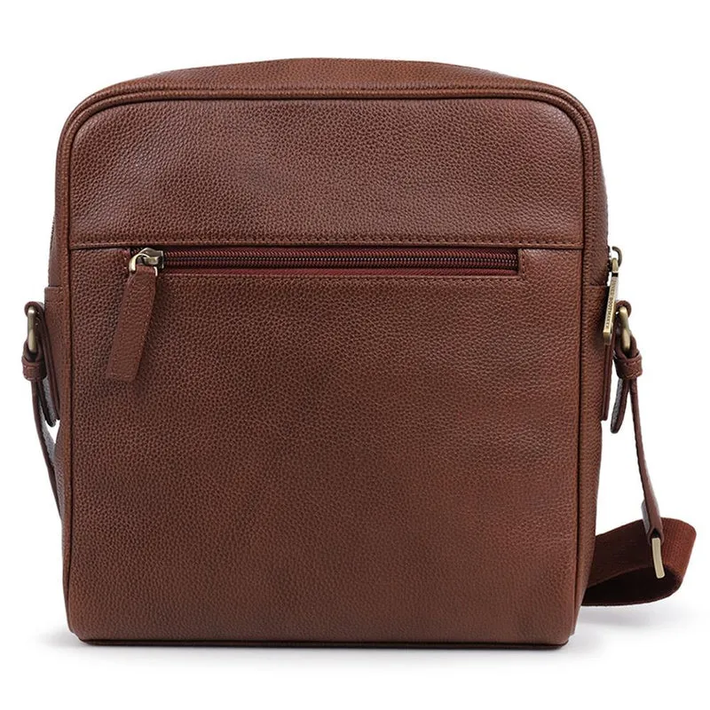 Vincent Leather Shoulder Bag - VINCENT / 324 786 - Tan Grain
