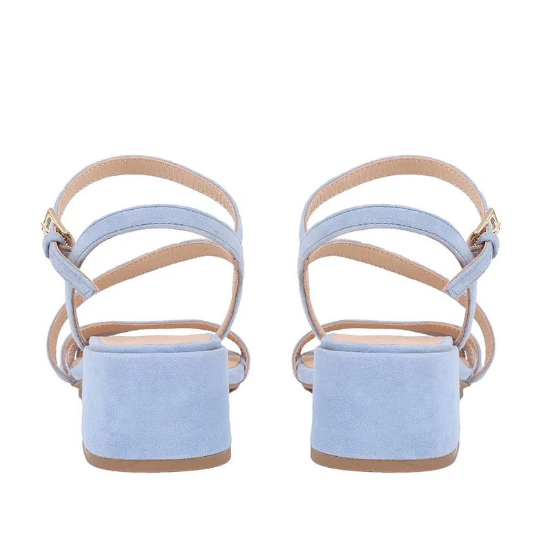 Ginette2 Heeled Leather Sandals - GINETTE2 / 325 061 - Pale Blue