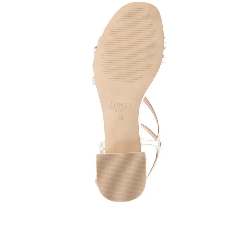 Ginette2 Heeled Leather Sandals - GINETTE2 / 325 061 - Gold