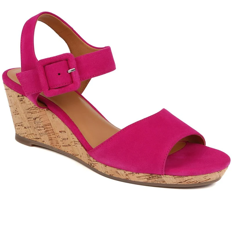 Grazina Leather Wedges - GRAZINA / 325 045 - Hot Pink