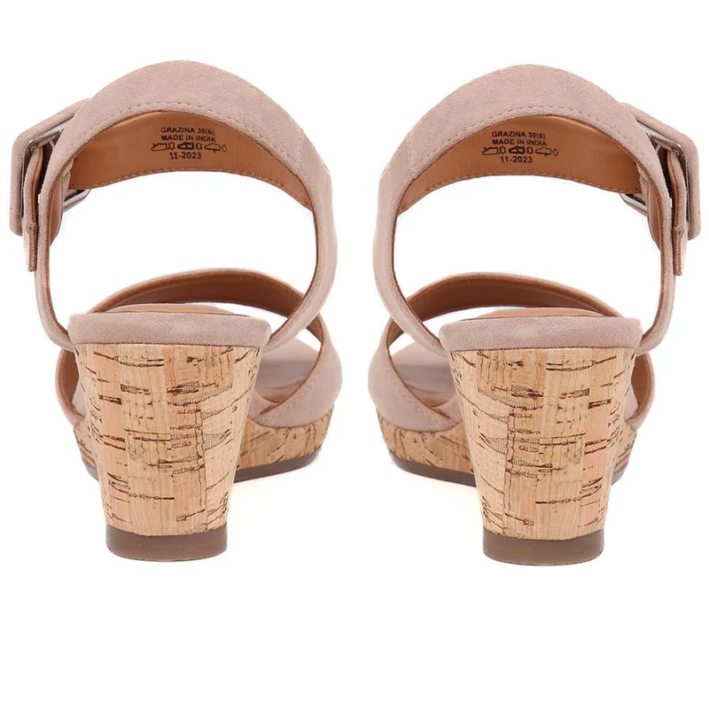 Grazina Leather Wedges - GRAZINA / 325 045 - Beige