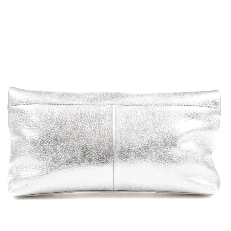 Wylie Fold-Over Clutch Bag - WYLIE / 323 893 - Silver