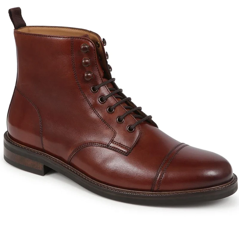 Finch Leather Lace-Up Boots - FINCH / 325 742 - Chestnut
